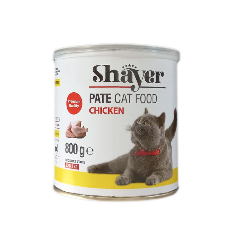کنسرو غذای گربه شایر مدل chicken وزن 800 گرم