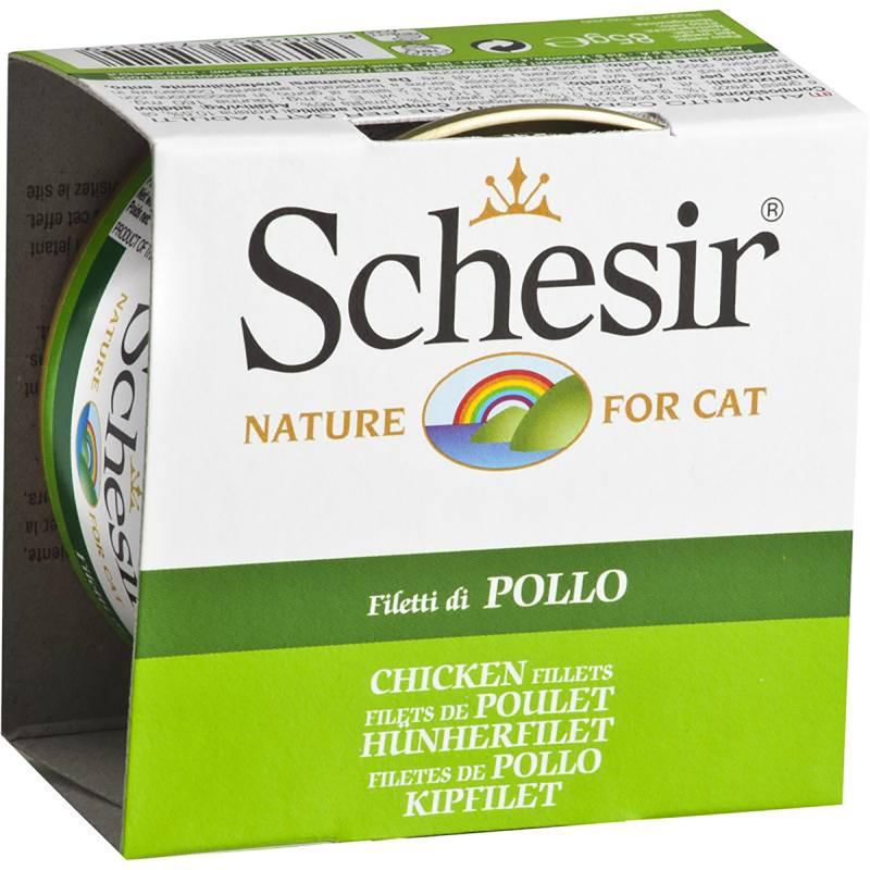 کنسرو غذای گربه شسیر مدل chicken fillets 50129 با طعم فیله مرغ وزن 85 گرم