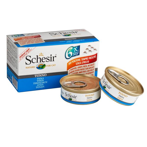 کنسرو غذای گربه شسیر مدل multipack tuna natural style 53069 با طعم مولتی پک ماهی تن طبیعی وزن 6 x 50 گرم