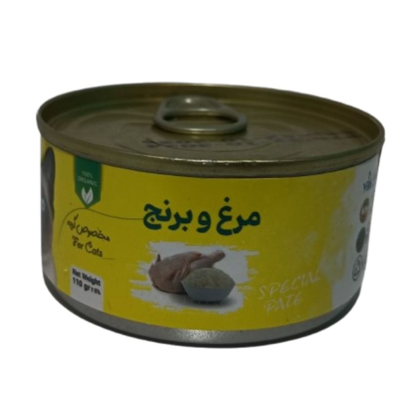 کنسرو غذای گربه وکسی مدل مرغ و برنج ادالت وزن 110 گرم