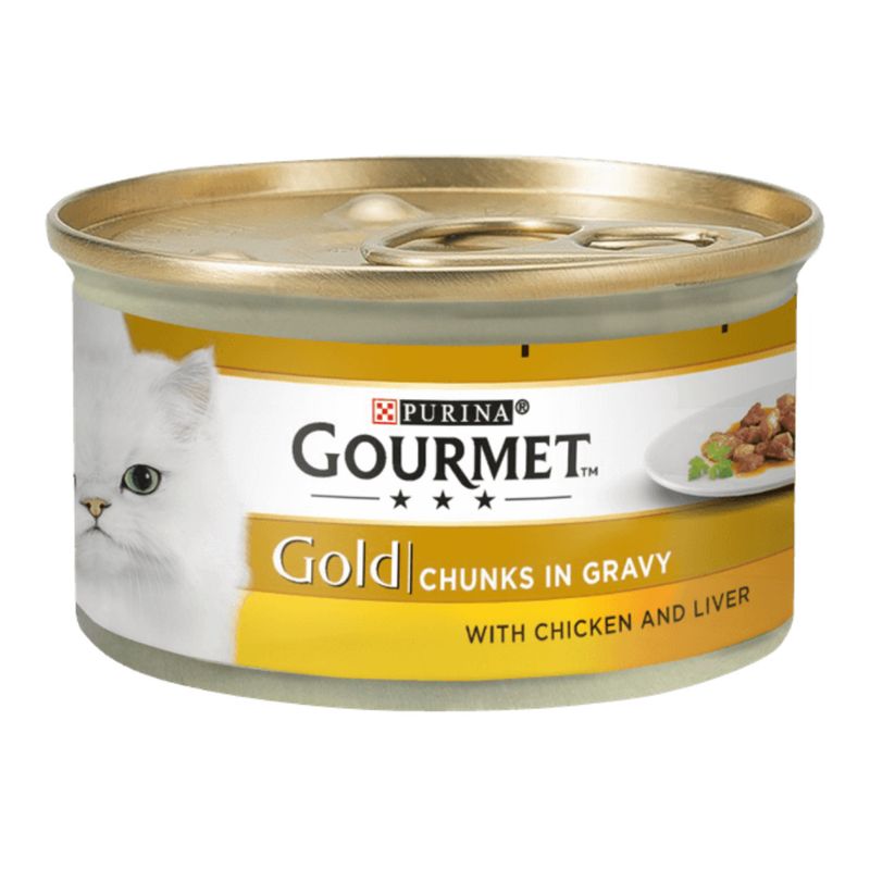 کنسرو غذای گربه پورینا مدل gourmet کد chl03 وزن 85 گرم