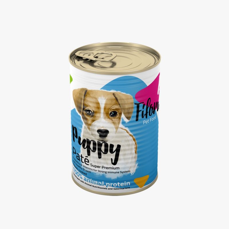 کنسرو غذایی توله سگ فیفورا سوپر پریمیوم مدل puppy pate طعم ترکیبی وزن 400 گرم