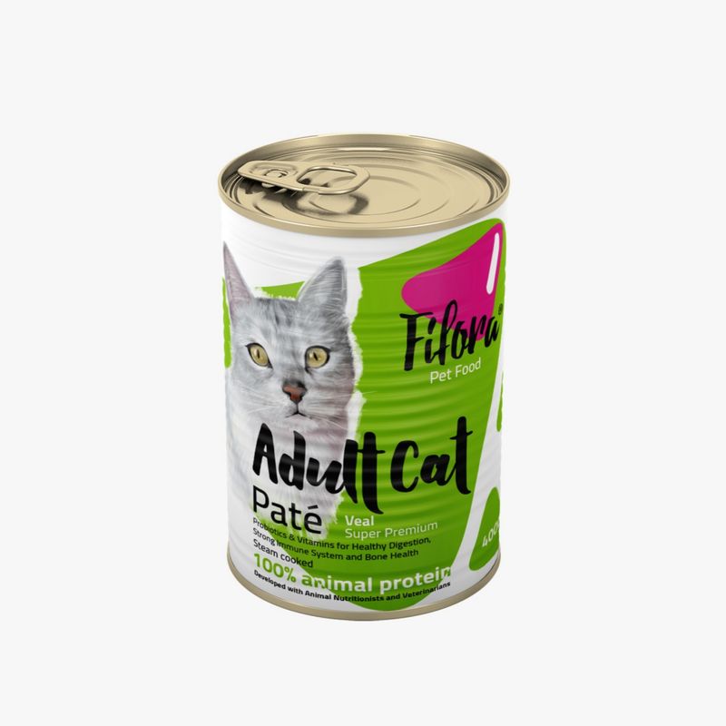 کنسرو غذایی گربه فیفورا سوپر پریمیوم مدل adult cat veal طعم گوساله وزن 400 گرم