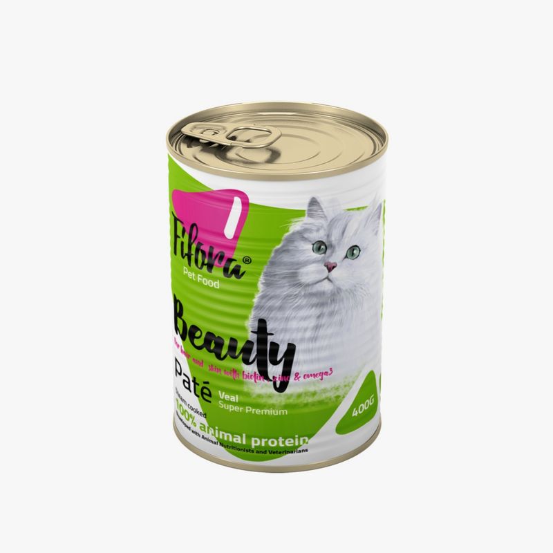 کنسرو غذایی گربه فیفورا مدل veal pate وزن 400 گرم