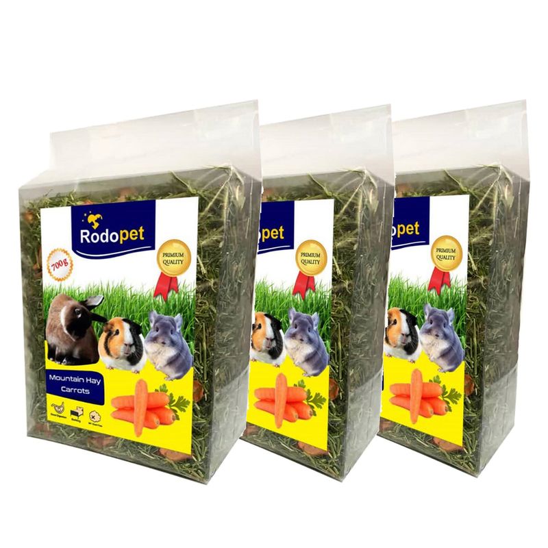 یونجه جوندگان ردوپت مدل هویج mhr carrots 700 وزن 700 گرم بسته بندی 3 عددی