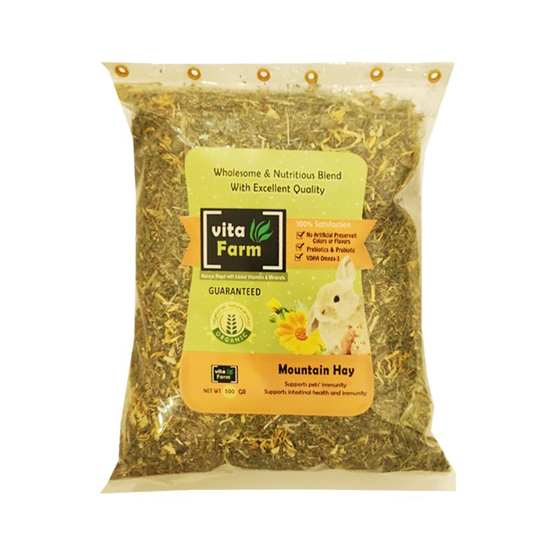 یونجه جوندگان ویتافارم مدل گل همیشه بهار وزن 500 گرم